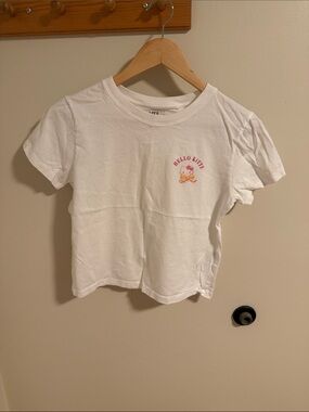Uniqlo UT Hello Kitty White Tee with Pink & Yellow Chest Graphic XS